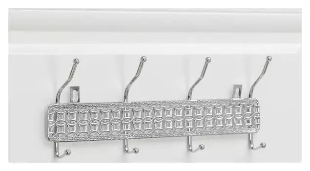 Вешалка настенная доляна «Витая», 4 двойных крючка, 32,5×13×6 см, цвет хром