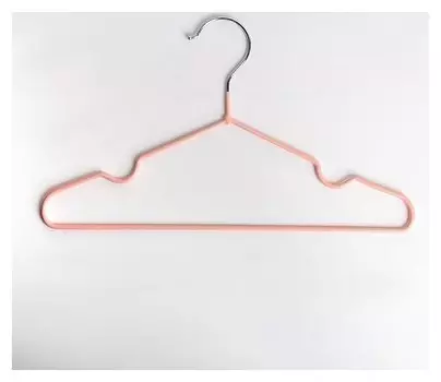 Вешалка-плечики для одежды детская с антискользящим покрытием, размер 30-34, цвет нежно-розовый