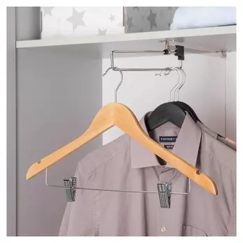 Вешалка-плечики с зажимами Savanna, размер 46-48, сорт А, светлое дерево, лотос