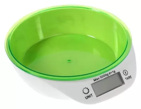 Весы кухонные Windigo Lvkb-501, электронные, до 5 кг, чаша 1.3 л, зелёные