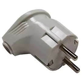 Вилка электрическая IN Home 4110 угловая с заземлением 16а, белая, 1 шт