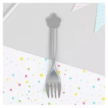 Вилка пластиковая, набор 10 шт., цвет серебристый