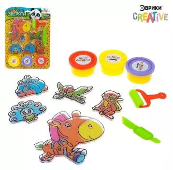 Витраж из пластилина «Весёлые зверята»