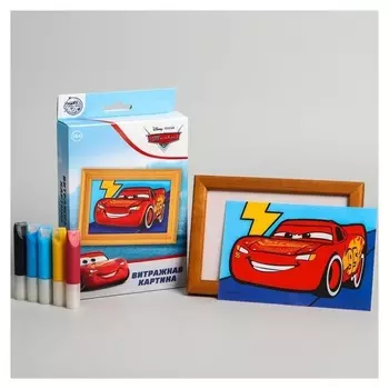 Витражная мини-картина "Тачки"