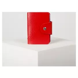 Визитница, 10 листов, цвет красный
