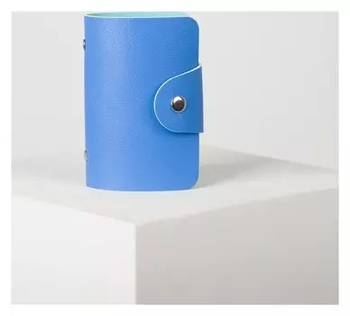 Визитница, 10 листов, цвет синий