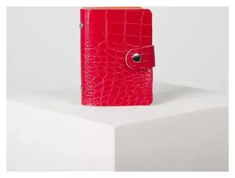 Визитница, 12 листов, цвет красный