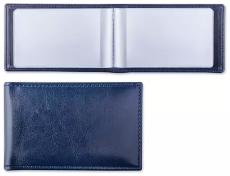 Визитница однорядная Brauberg "Imperial", на 20 визиток, под гладкую кожу, темно-синяя, 232060