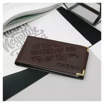 Визитница вертикальная, 1 ряд, 18 листов, с уголками, цвет бордовый