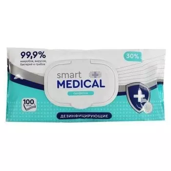Влажные салфетки Smart Medical дезинфицирующие, 100 шт