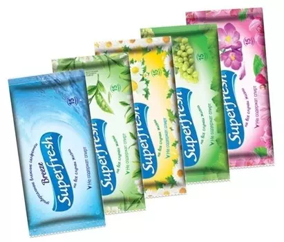 Влажные салфетки Superfresh, 15 шт