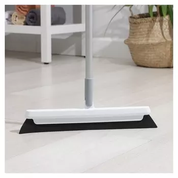 Водосгон для пола доляна, полипропиленовый поворотный сгон 37 см, черенок из нержавеющей стали, 2х секционный 90 см