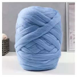 Волокно для валяния Lg_plaid (Лг_пледовая) 100% шерсть 500гр/100м (3 голубой)