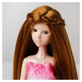 Волосы для кукол «Прямые с косичками» размер маленький, цвет 16А
