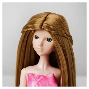 Волосы для кукол «Прямые с косичками» размер маленький, цвет 24