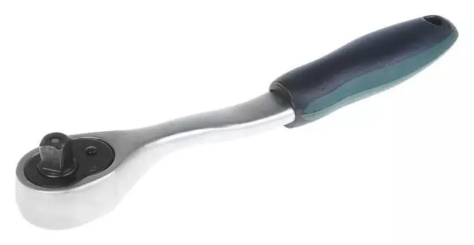 Вороток с трещоткой Tundra, квадрат 3/8", изогнутая рукоятка, 72 зуба, CrV