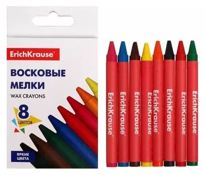 Восковые мелки 8 цветов, Erichkrause Basic