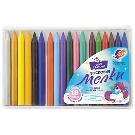 Восковые мелки ЛУЧ "Волшебная палитра", 18 цветов (16 цветов +1 золотой + 1 серебряный), 30С 1944-08