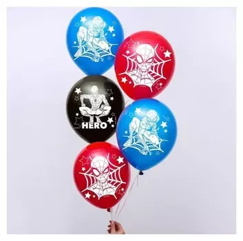 Воздушные шары "Super Hero", человек-паук (Набор 25 шт) 12 дюйм