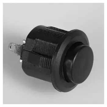 Выключатель кнопочный без подсветки, без фиксации, черный