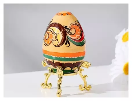 Яйцо "Пасхальное №53", высота 6,5 см, ракульская роспись