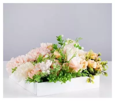 Ящик деревянный "Лабиринт" 25х25х5 см, цвет белый