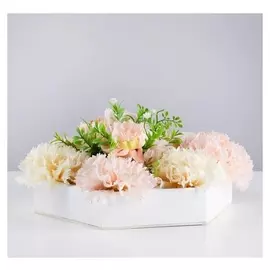 Ящик деревянный "Шестигранник" с перегородками 28х24,5х5 см, цвет белый