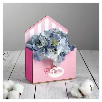 Ящик-конверт для цветов С днем рождения