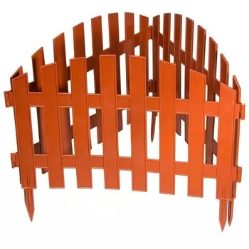 Забор декоративный "Винтаж", 28 х 300 см, терракот