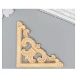 Заготовка для росписи дерево "Декоративный элемент - уголок вензель" JH8 7,5х7,5 см