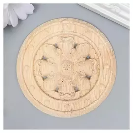 Заготовка для росписи дерево "Круглый элемент - цветок" В62 10х10 см