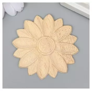 Заготовка для росписи дерево "Круглый элемент - цветок" В77 6х6 см