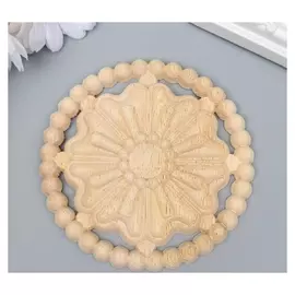 Заготовка для росписи дерево "Круглый элемент - цветок" В91 10х10 см