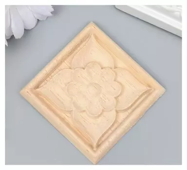 Заготовка для росписи дерево "Квадратный элемент - цветок" в104 6х6 см