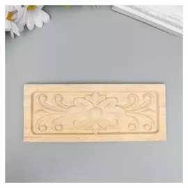 Заготовка для росписи дерево "Прямоугольный элемент - цветок" в192-2 16х6,5 см