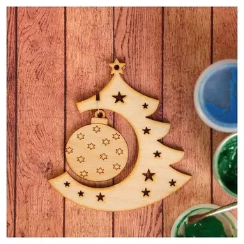 Заготовка для творчества «Ёлочка с новогодней игрушкой», подвеска