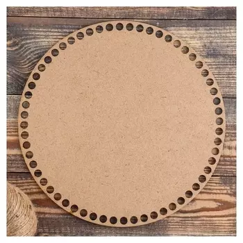 Заготовка для вязания Круг, донышко ХДФ 3 мм, 25 см, D=9мм