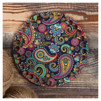 Заготовка для вязания "Круг химия цвета", донышко фанера, размер 15 см