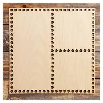 Заготовка для вязания "Квадрат, перфорация", донышко фанера 3 мм, 30×30 см, D=9мм