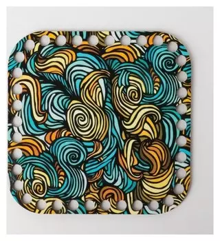 Заготовка для вязания "Квадрат скругленный. Ван гог", донышко фанера, 15 см