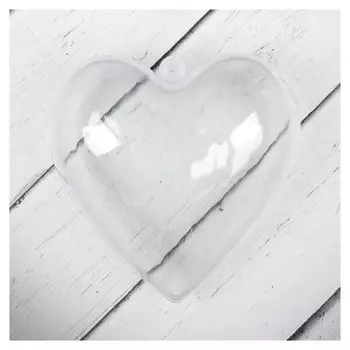 Заготовка - подвеска, раздельные части "Сердце", размер собранной 8*8*4,5 см