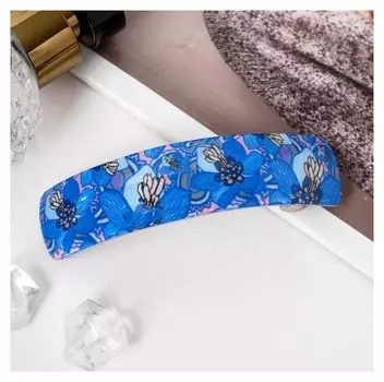 Заколка-автомат для волос "Цветочная абстракция" 8,7*2,2 см