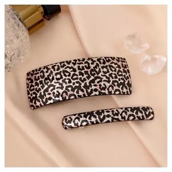 Заколка-автомат для волос "Леопард" (Набор 2 шт) 8,5 см и 7,5 см