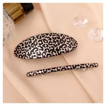 Заколка-автомат для волос "Леопард" (Набор 2 шт) 9 см и 9,5 см