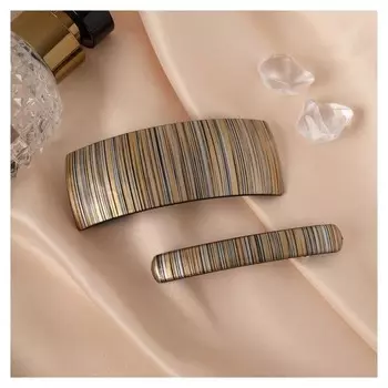 Заколка-автомат для волос "Полосы" (Набор 2 шт) 8,5 см и 7,5 см