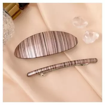 Заколка-автомат для волос "Полосы" (Набор 2 шт) 9 см и 9,5 см