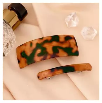 Заколка-автомат для волос "Пятнистый узор" (Набор 2 шт) 8,5 см и 7,5 см