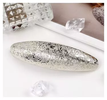 Заколка-автомат для волос "Престиж" 9,5 см, цветочки, серебро