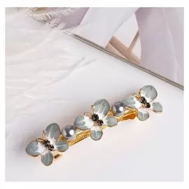 Заколка-автомат для волос "Сандрин" бабочки с бусинами