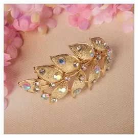 Заколка-автомат "Листопад" стразы